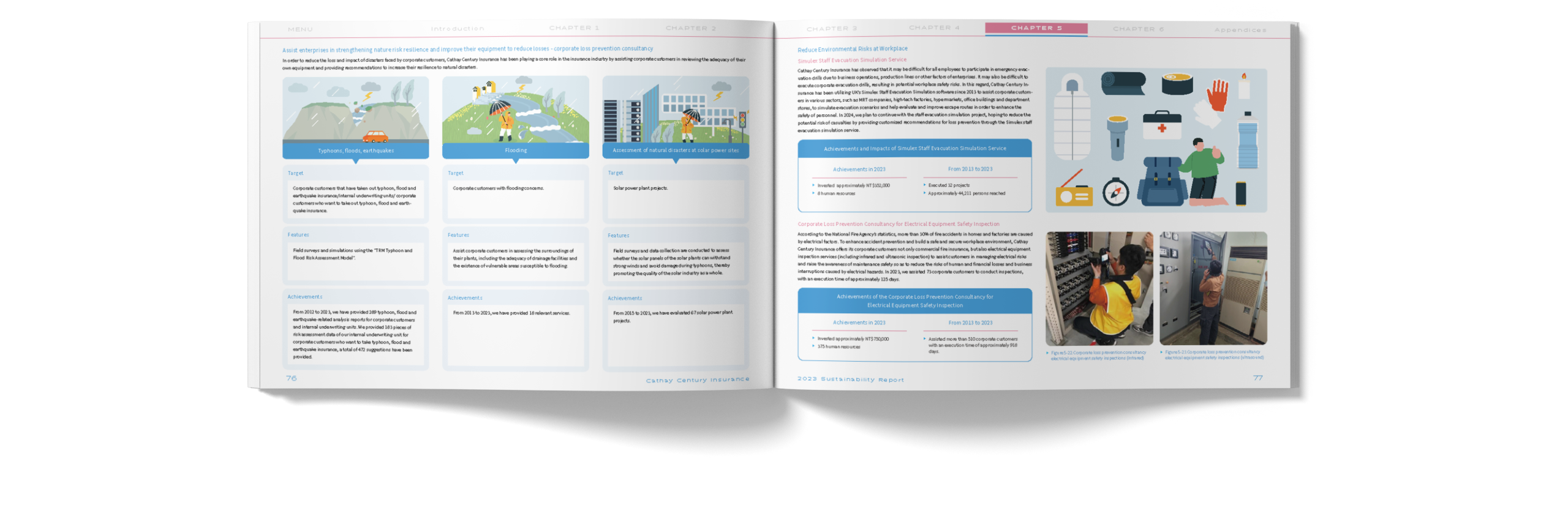 Cathay Century Insurance 2023 Sustainability Report Artistic Layout Design [書本設計/平面設計/書本印刷設計/排版設計/CSR企業社會責任報告書美編排版設計/ESG永續報告書美編排版設計/ESG永續報告書網站設計]電腦版(6)